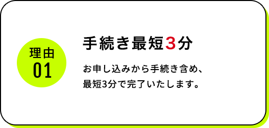 手続き最短3分